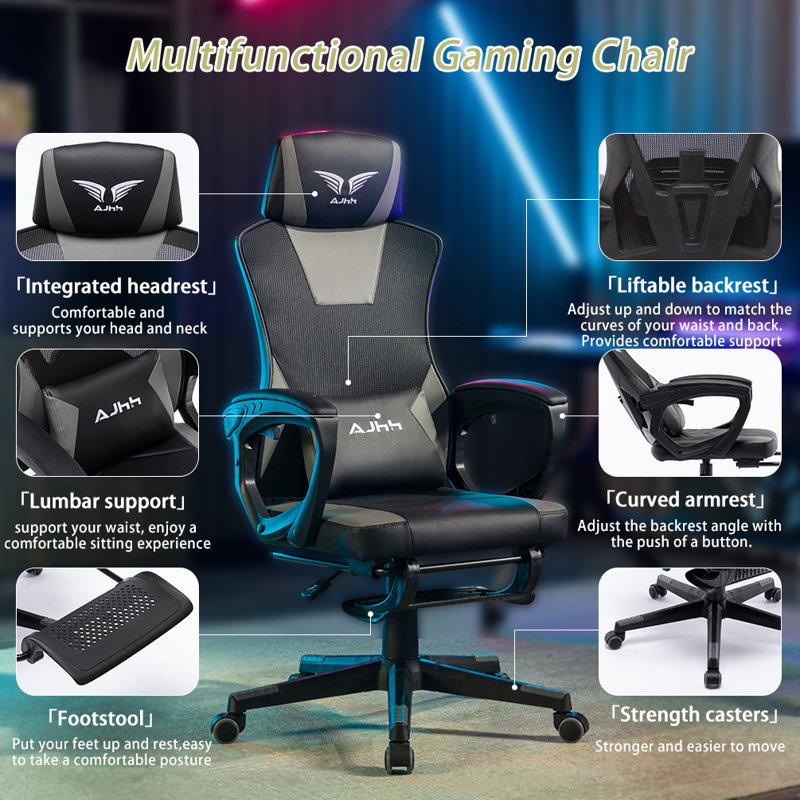 AJHH Gaming Chair Ergonomic Office Chair with Tilt Function, Mesh High